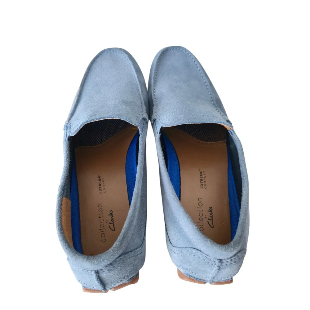 Clarks Men’s Light Blue Suede Driving Loafers